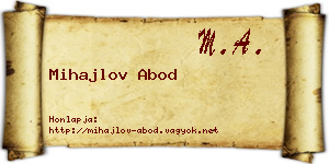 Mihajlov Abod névjegykártya